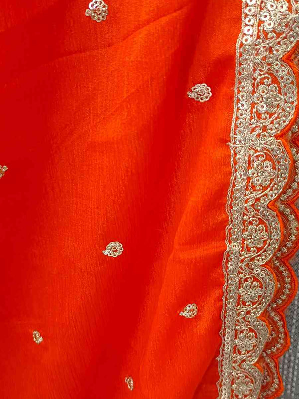 Desi Butik Royal Pink-Orange Ombre Dupatta DB2251