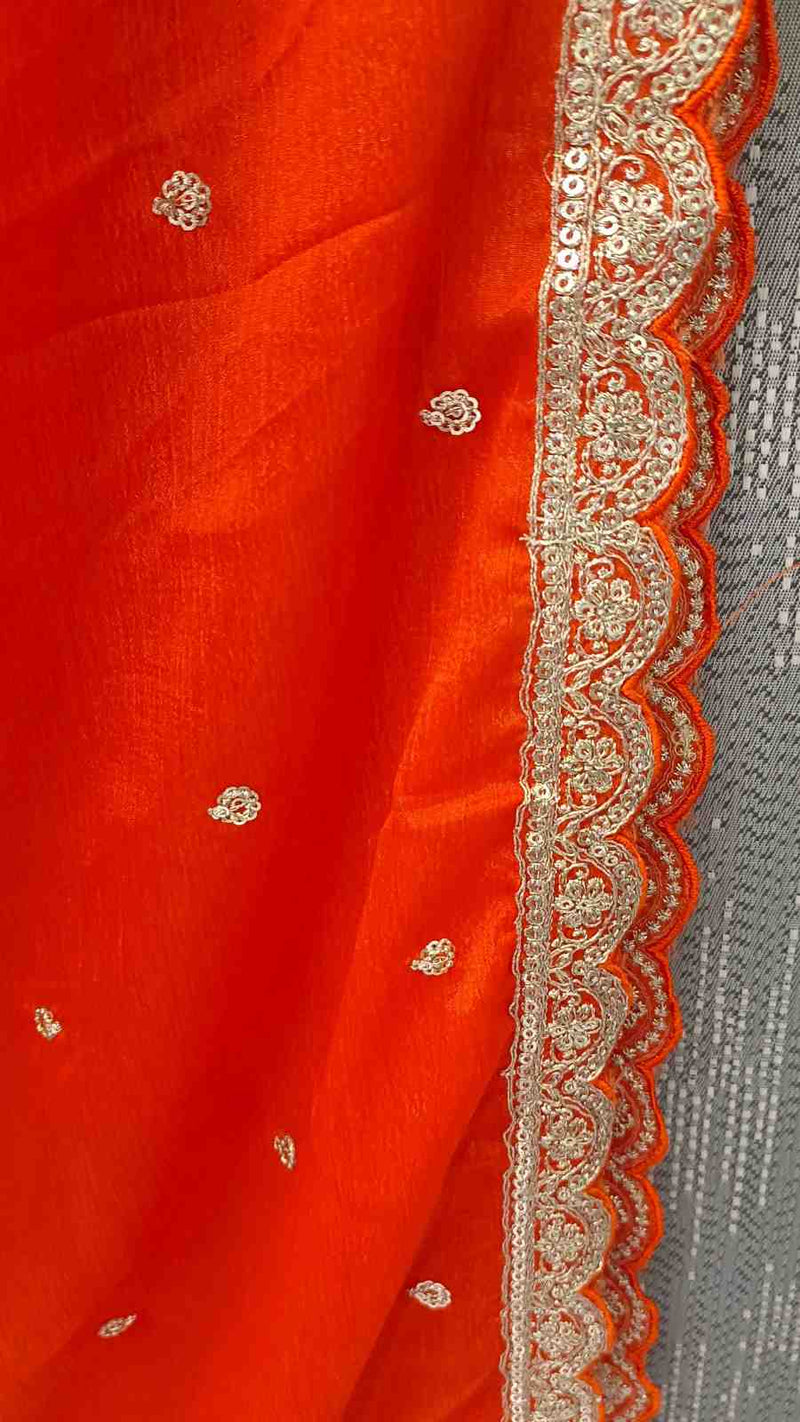 Desi Butik Royal Pink-Orange Ombre Dupatta DB2251