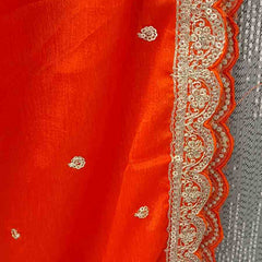 Desi Butik Royal Pink-Orange Ombre Dupatta DB2251
