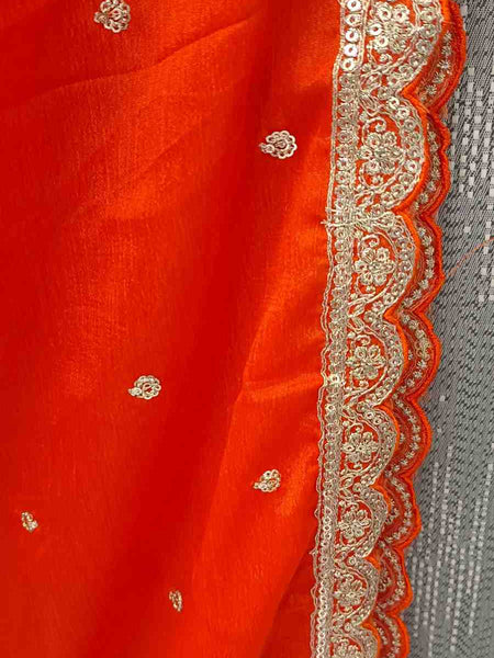 Desi Butik Royal Pink-Orange Ombre Dupatta DB2251