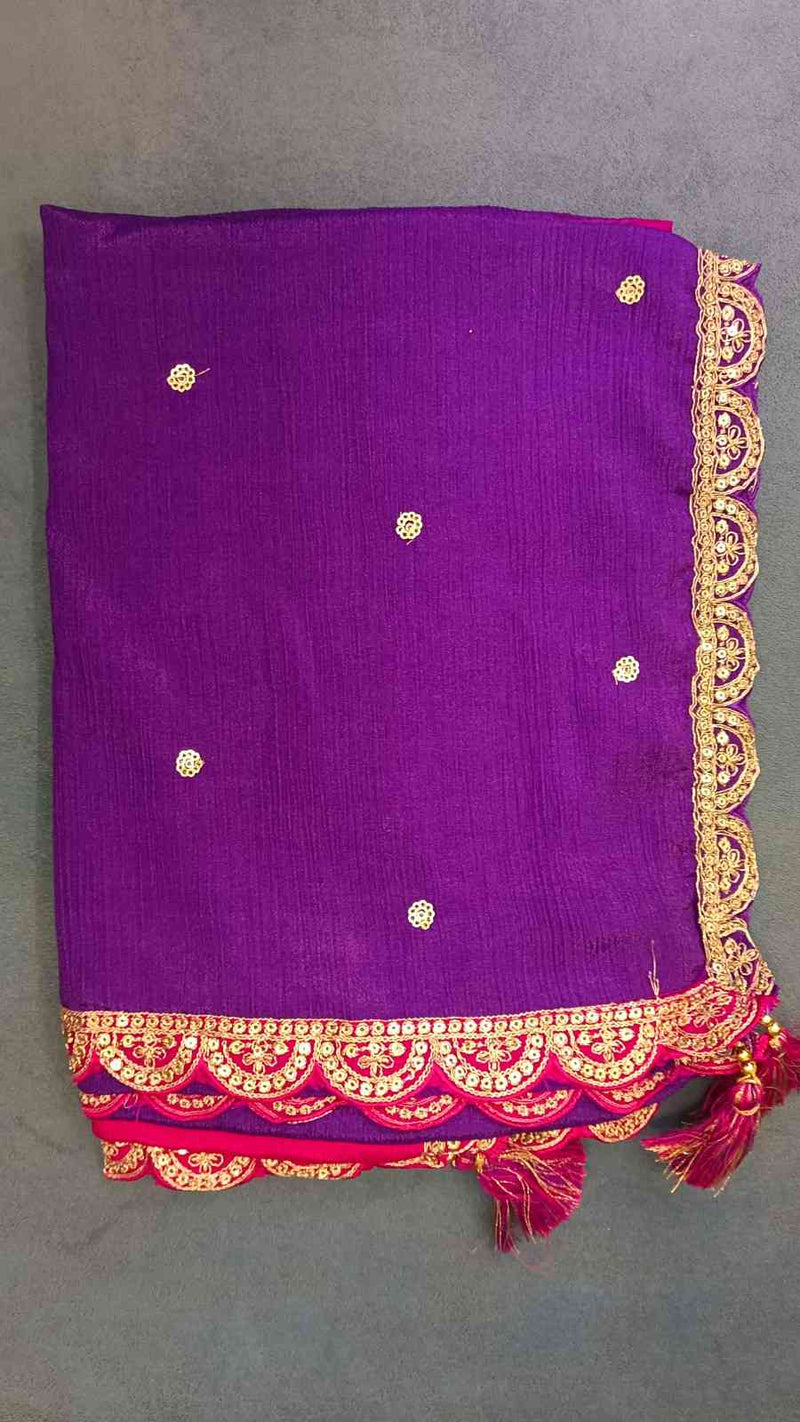 Desi Butik Ombre Pink & Purple Dupatta for Women DB2252