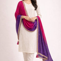 Desi Butik Ombre Pink & Purple Dupatta for Women DB2252