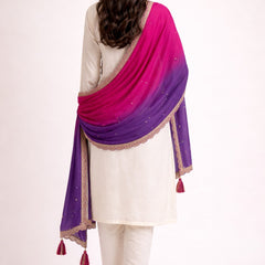 Desi Butik Ombre Pink & Purple Dupatta for Women DB2252