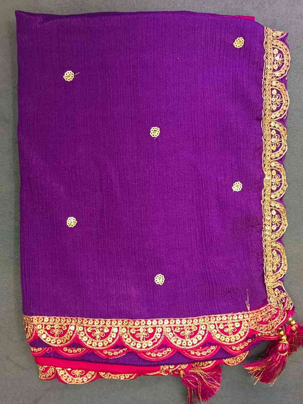 Desi Butik Ombre Pink & Purple Dupatta for Women