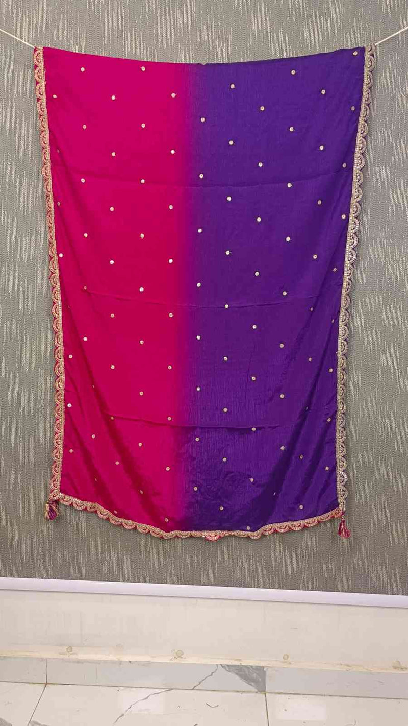 Desi Butik Ombre Pink & Purple Dupatta for Women DB2252