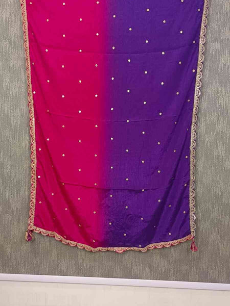Desi Butik Ombre Pink & Purple Dupatta for Women DB2252