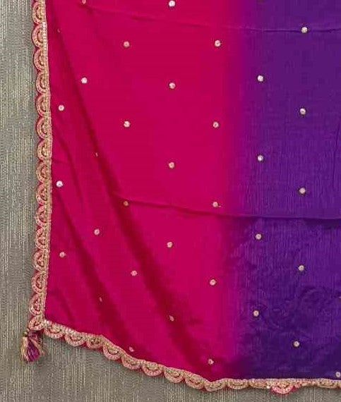 Desi Butik Ombre Pink & Purple Dupatta for Women DB2252