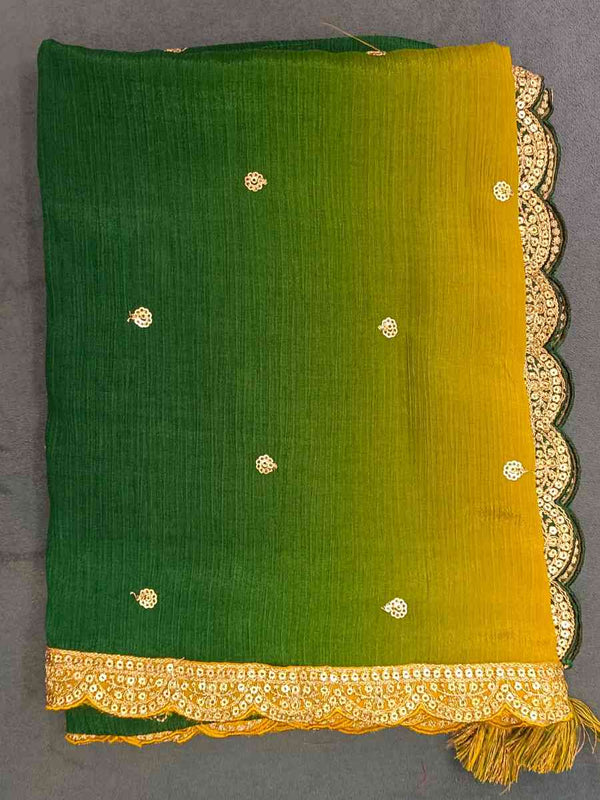 Desi Butik's Green-Yellow Ombre Dupatta