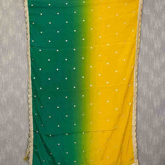 Desi Butik's Green-Yellow Ombre Dupatta DB2253