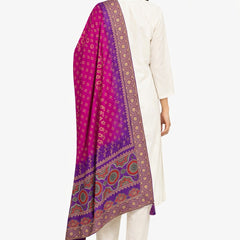 Desi Butik Rani Pink Bandhani Silk Dupatta with Royal Border