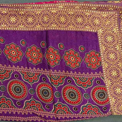 Desi Butik Rani Pink Bandhani Silk Dupatta with Royal Border