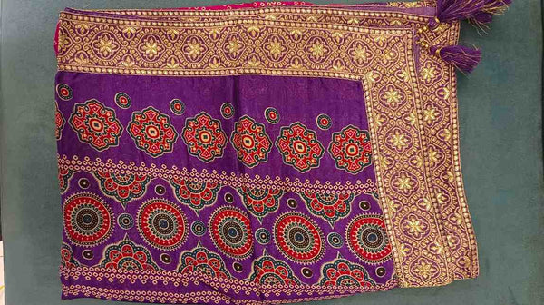 Desi Butik Rani Pink Bandhani Silk Dupatta with Royal Border