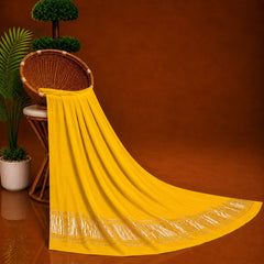 Desi Butik Women’s Yellow Gaji Silk Solid Dupatta DB2257