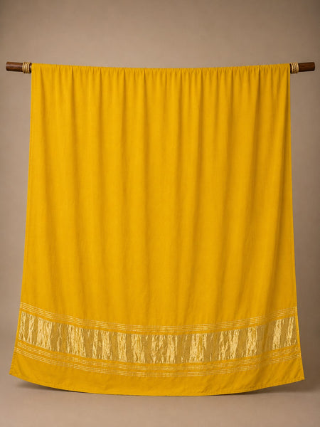 Desi Butik Women’s Yellow Gaji Silk Solid Dupatta DB2257