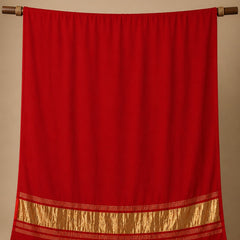 Desi Butik Women’s Red Gaji Silk Solid Dupatta DB2258