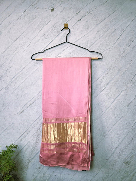 Desi Butik Women’s Peach Gaji Silk Solid Dupatta DB2259