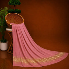 Desi Butik Women’s Peach Gaji Silk Solid Dupatta DB2259