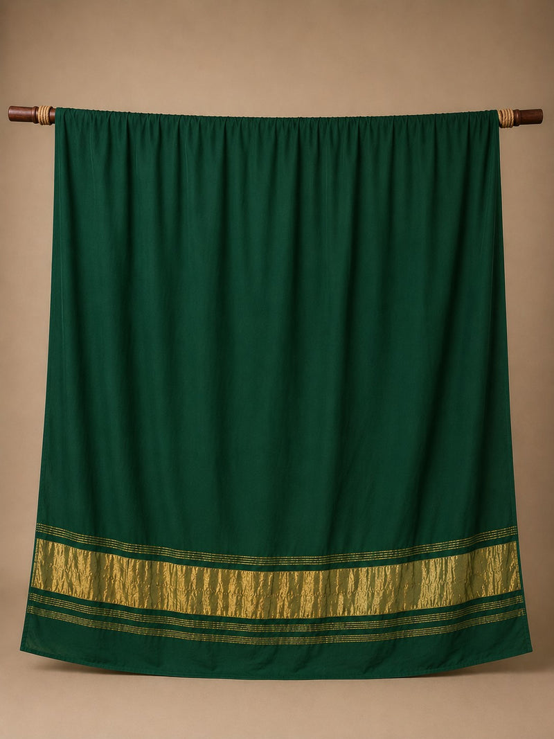 Desi Butik Women’s Bottle Green Gaji Silk Solid Dupatta DB2262