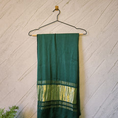 Desi Butik Women’s Bottle Green Gaji Silk Solid Dupatta DB2262
