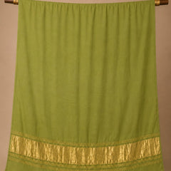 Desi Butik Women’s Olive Green Gaji Silk Solid Dupatta DB2263