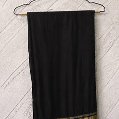 Desi Butik Women’s Black Gaji Silk Solid Dupatta DB2264
