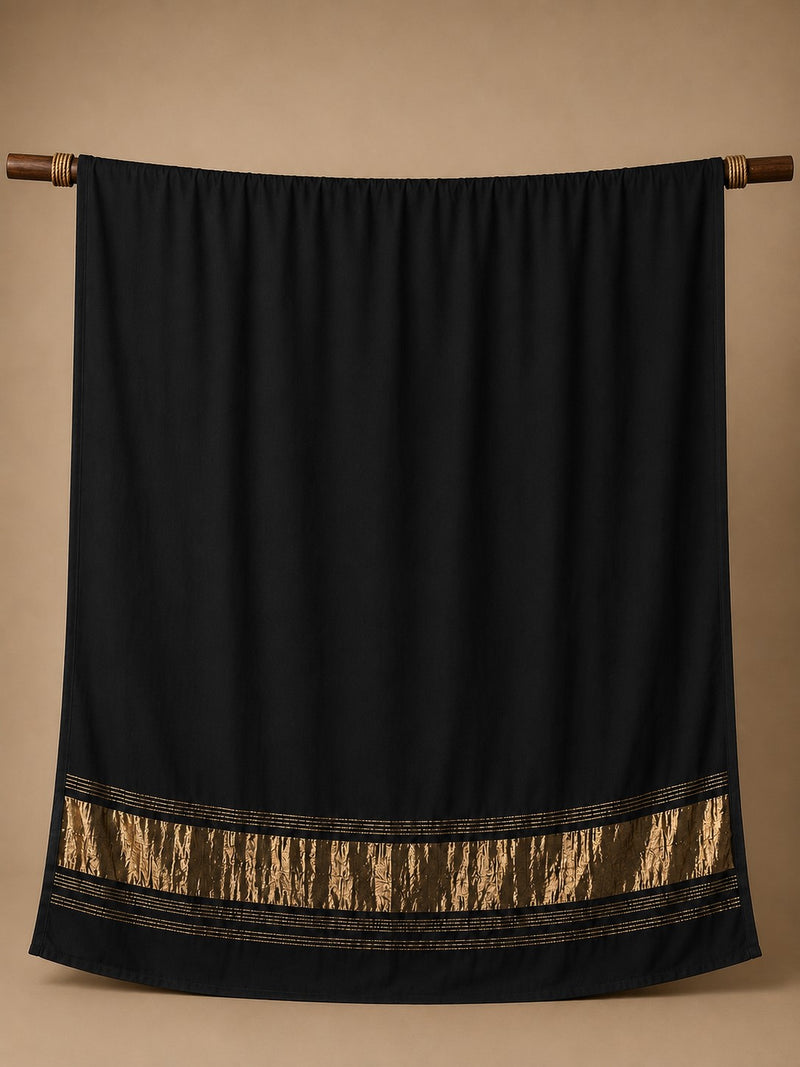 Desi Butik Women’s Black Gaji Silk Solid Dupatta DB2264