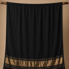 Desi Butik Women’s Black Gaji Silk Solid Dupatta DB2264
