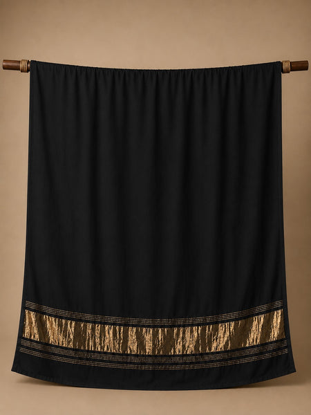 Desi Butik Women’s Black Gaji Silk Solid Dupatta DB2264