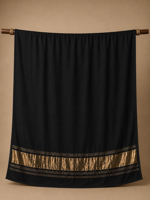 Desi Butik Women’s Black Gaji Silk Solid Dupatta DB2264