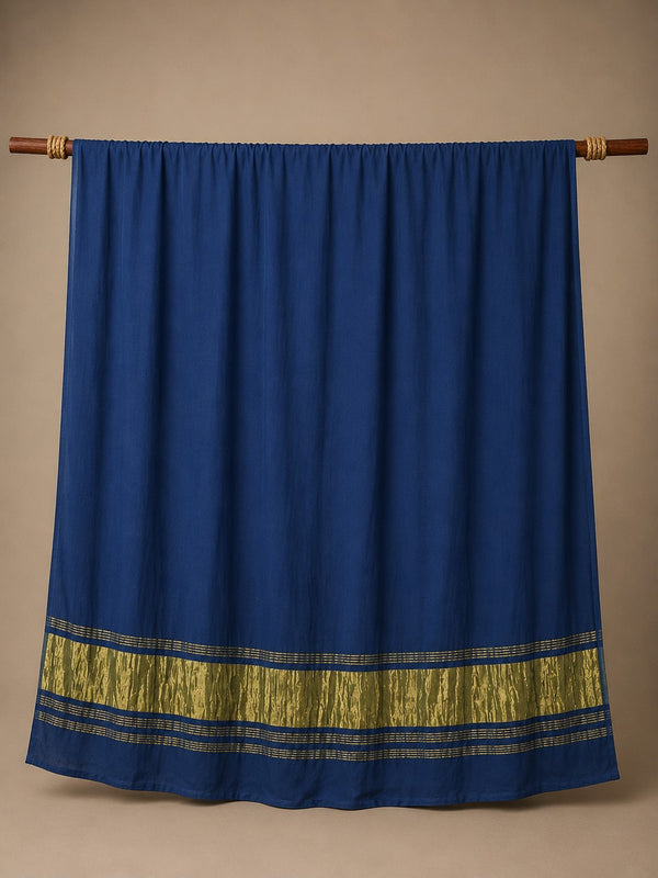Desi Butik Women’s Navy Blue Gaji Silk Solid Dupatta DB2261