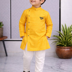 Boys  Solid Pure Cotton Ethnic Kurta Set with Trousers