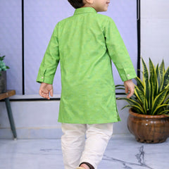 Boys  Embroidered Pure Cotton Ethnic Kurta Set with Trousers