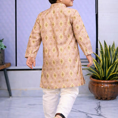 Boys  Embroidered Pure Cotton Ethnic Kurta Set with Trousers