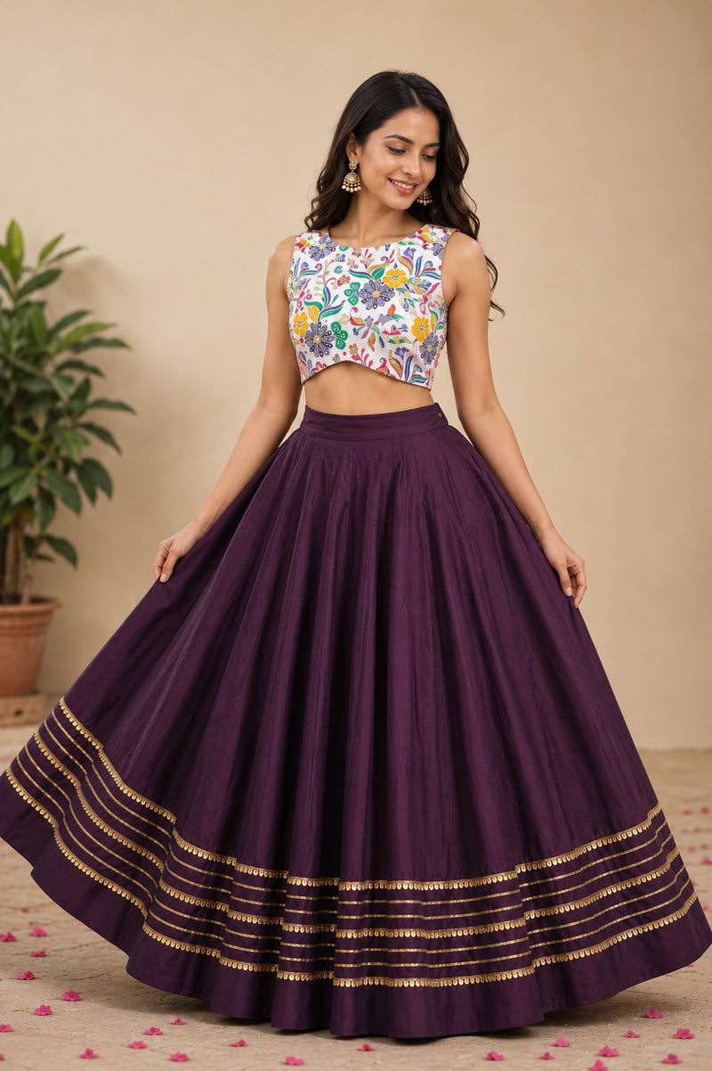 Cotton Silk Stitched Only Lehenga