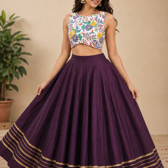 Cotton Silk Stitched Only Lehenga
