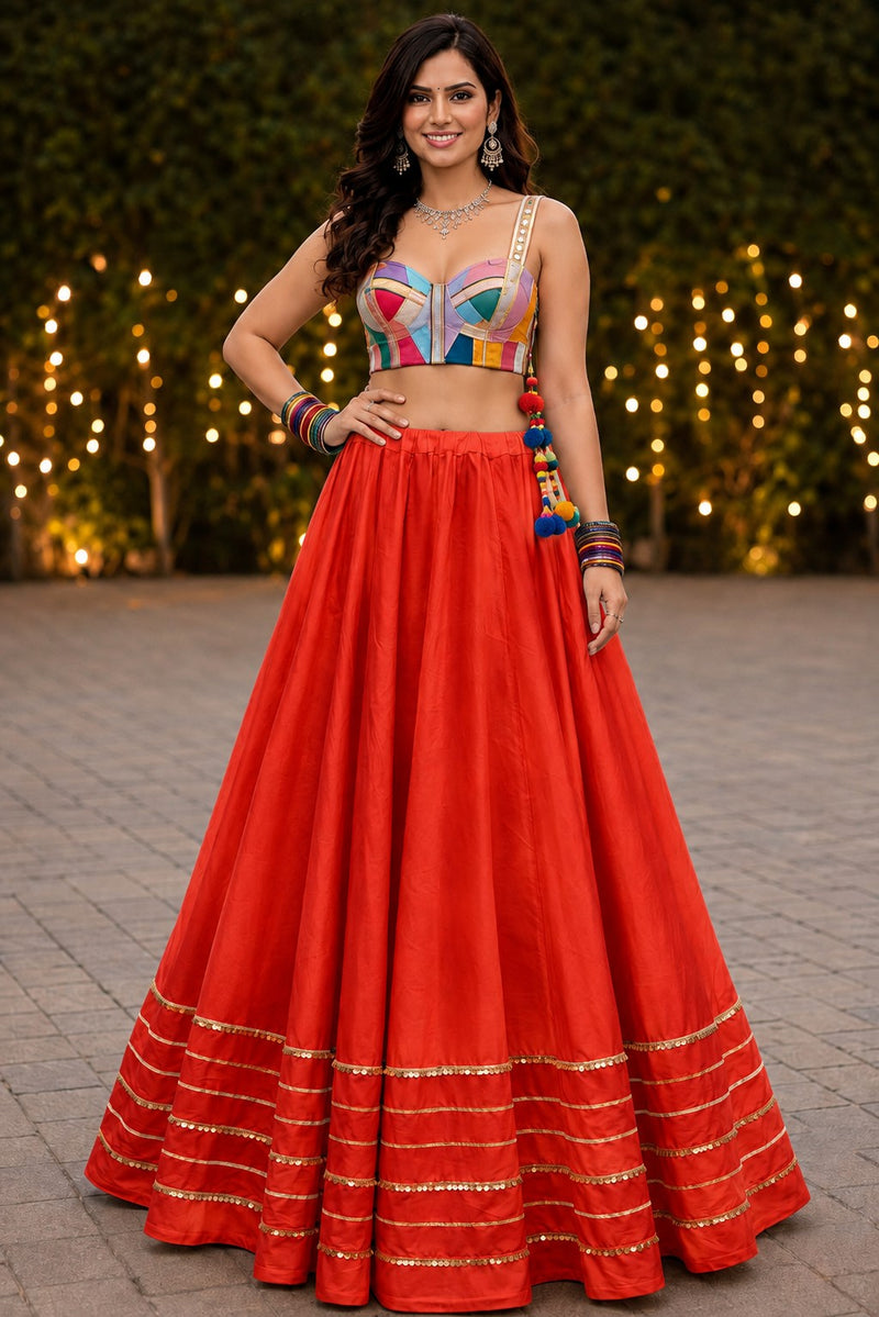 Cotton Silk Stitched Only Lehenga