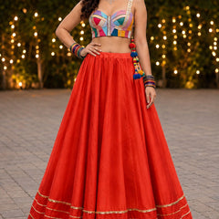 Cotton Silk Stitched Only Lehenga