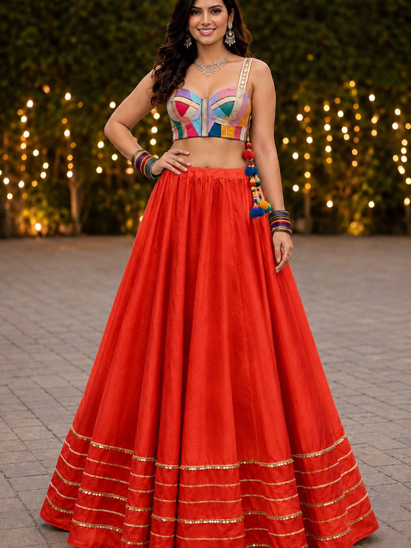 Cotton Silk Stitched Only Lehenga