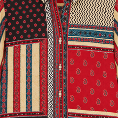 Desi Butik Women's Multicolor Ethnic Printed Crepe Shirt