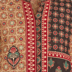 Women's Beige & Maroon Ethnic Printed Crepe Shirt