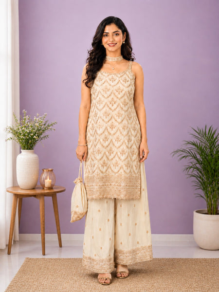 Women's Festive Embroidered Kurta Set with Dupatta
