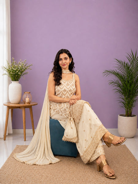 Women's Festive Embroidered Kurta Set with Dupatta