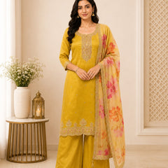 Women's Festive Embroidered Kurta Set with Dupatta