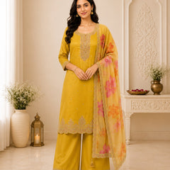 Women's Festive Embroidered Kurta Set with Dupatta