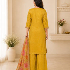 Women's Festive Embroidered Kurta Set with Dupatta