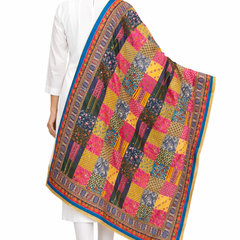 Multicolor Patchwork Printed Designer Dupatta DB3018