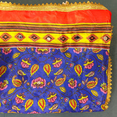 Multicolor Printed Patchwork Ethnic Dupatta with Floral & Geometric Border DB3006