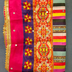 Multicolor Traditional Ajrakh-Inspired Printed Dupatta with Floral & Geometric Border DB3011