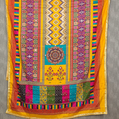 Multicolor Printed Ethnic Dupatta with Geometric, Floral & Patchwork Design DB3009