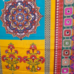 Multicolor Printed Ethnic Dupatta with Geometric, Floral & Patchwork Design DB3009
